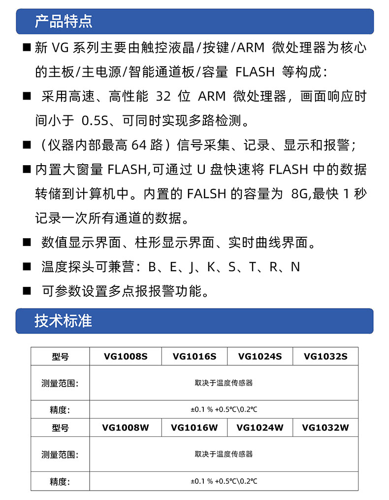 威格多路溫度測(cè)量?jī)x 溫升測(cè)試儀(VG1016W)廠家直銷，品質(zhì)保障插圖2